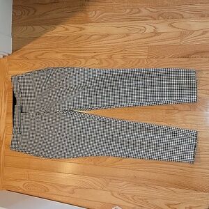 Cynthia Rowley Houndstooth Split Hem Cropped Pants